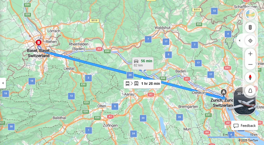 Anreise von Zurich Zu Basel Über 

ICE

30


