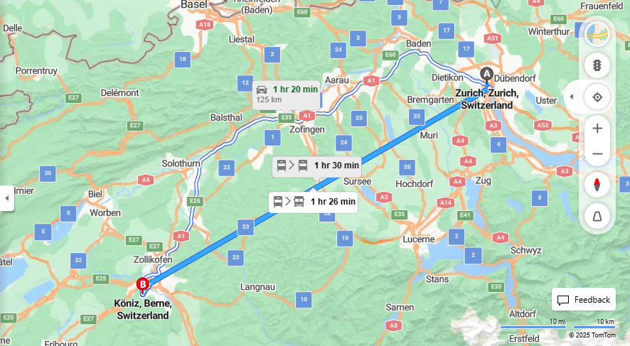 Anreise von Zurich Zu Köniz Über 

IC81



10


