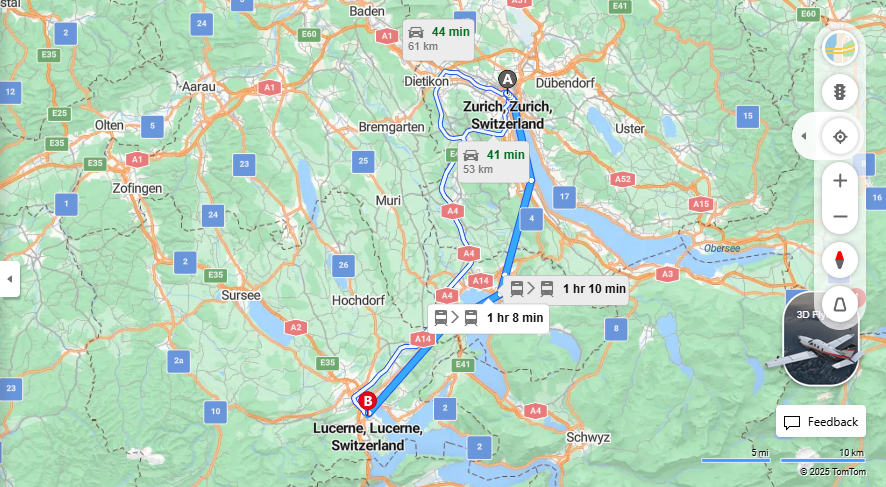 Anreise von Zurich Zu Lucerne Über 

4

IR75


