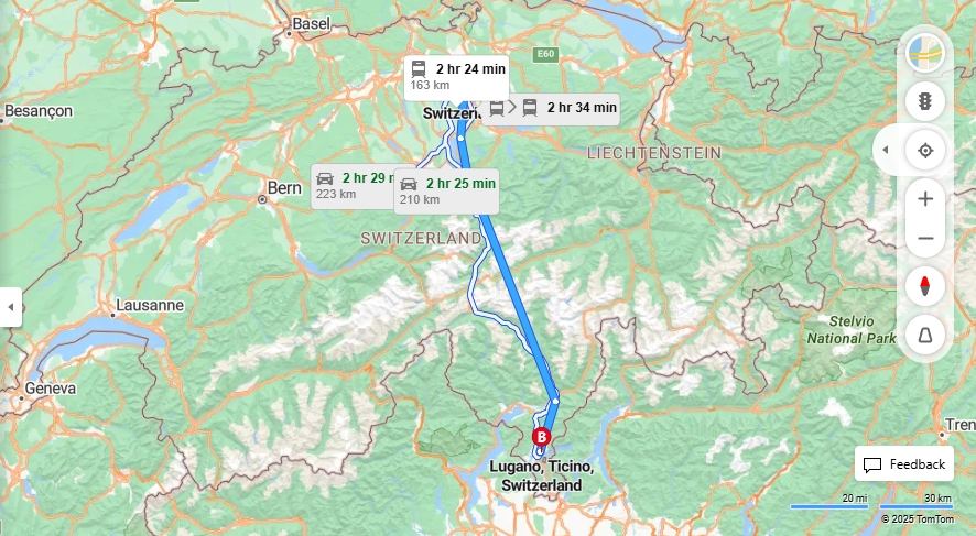 Anreise von Zurich Zu Lugano Über 

EC


