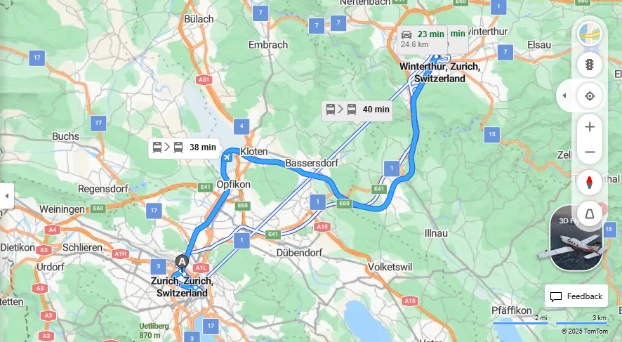 Anreise von Zurich Zu Winterthur Über 

4

CH2


