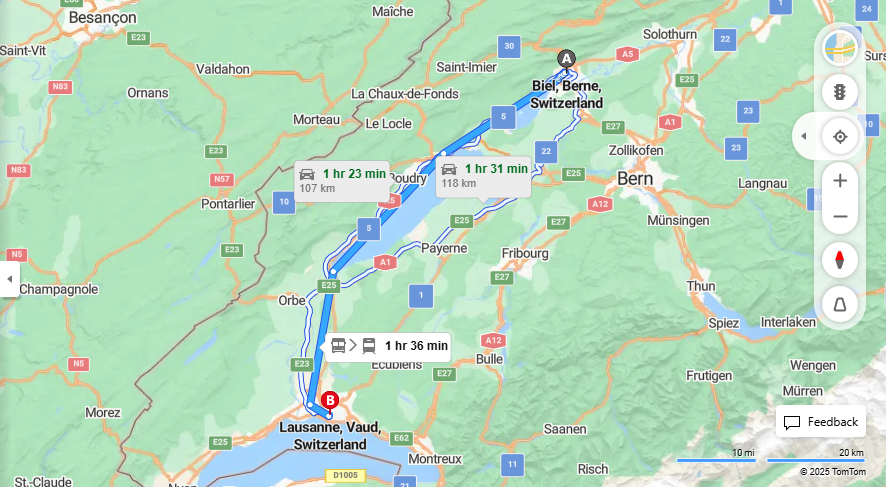 Anreise von Biel/Bienne Zu Lausanne Über 

2



IC5


