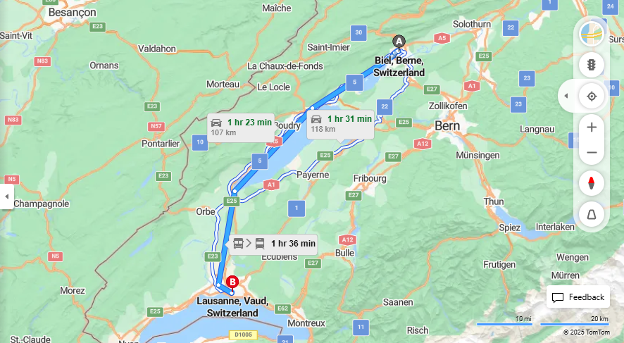 Anreise von Biel/Bienne Zu Lausanne Über 

4



IC5



