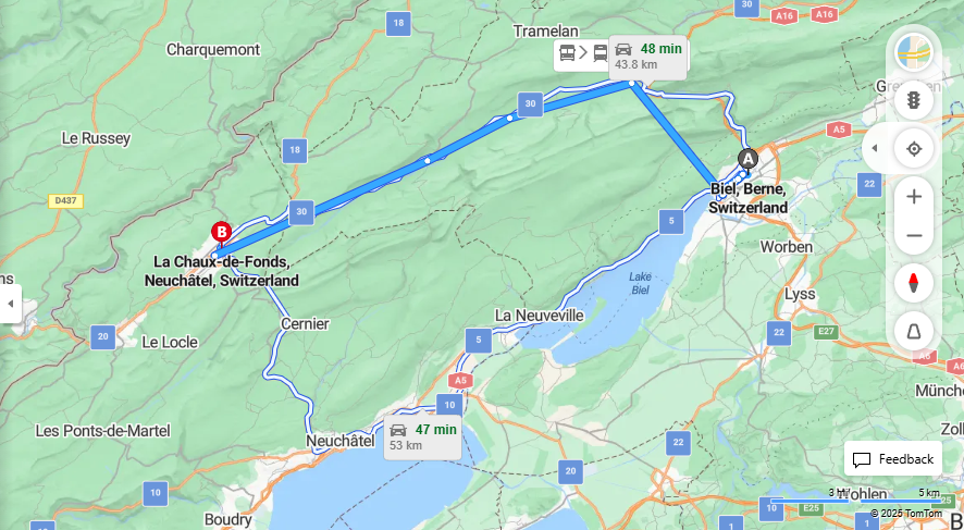 Anreise von Biel/Bienne Zu La Chaux-de-Fonds Über 

2



RE4


