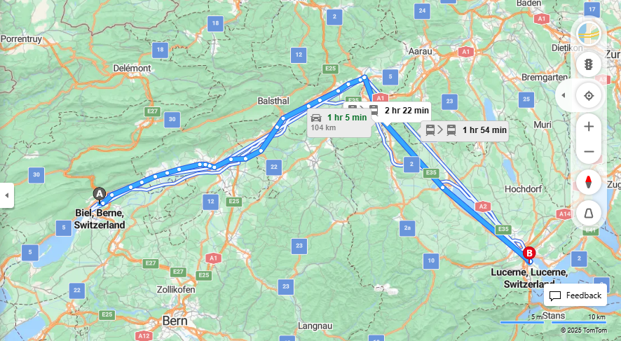 Anreise von Biel/Bienne Zu Lucerne Über 

S20



IR27


