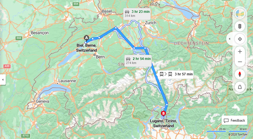 Anreise von Biel/Bienne Zu Lugano Über 

IC5

IC21


