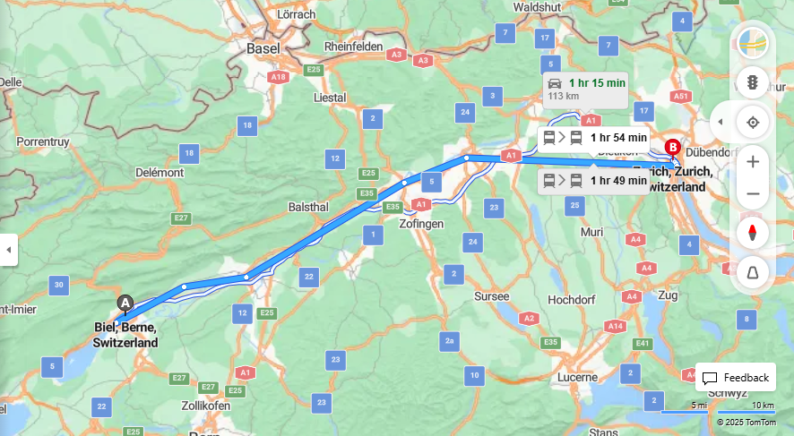 Anreise von Biel/Bienne Zu Zurich Über 

IC5



4


