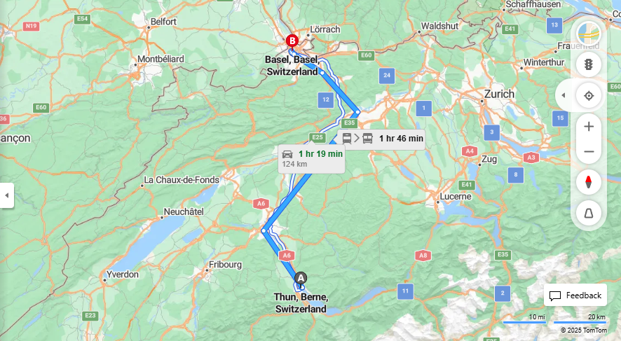 Anreise von Thun Zu Basel Über 

ICE

1


