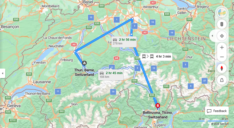 Anreise von Thun Zu Bellinzona Über 

IC8

EC


