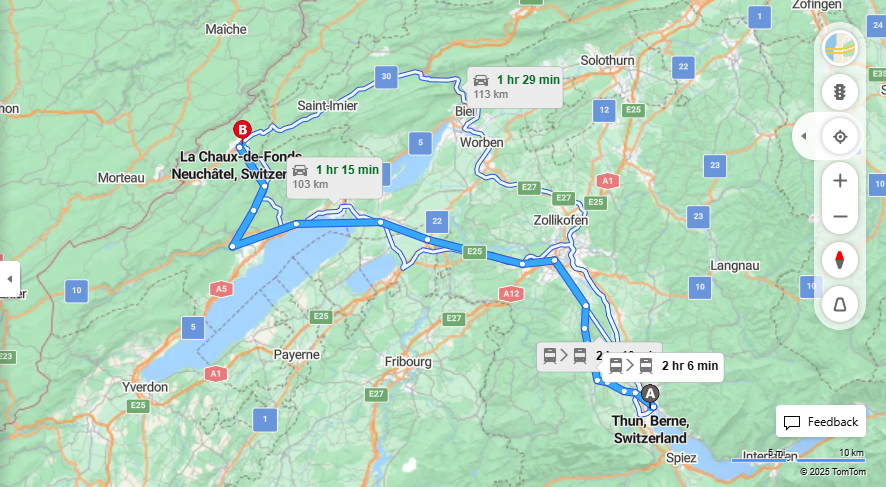 Anreise von Thun Zu La Chaux-de-Fonds Über 

S44



IR66


