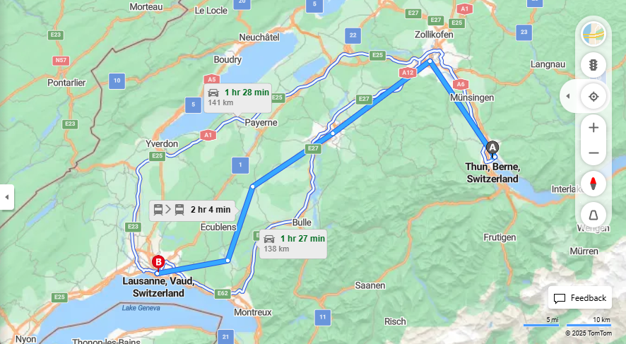Anreise von Thun Zu Lausanne Über 

IC8

IR15


