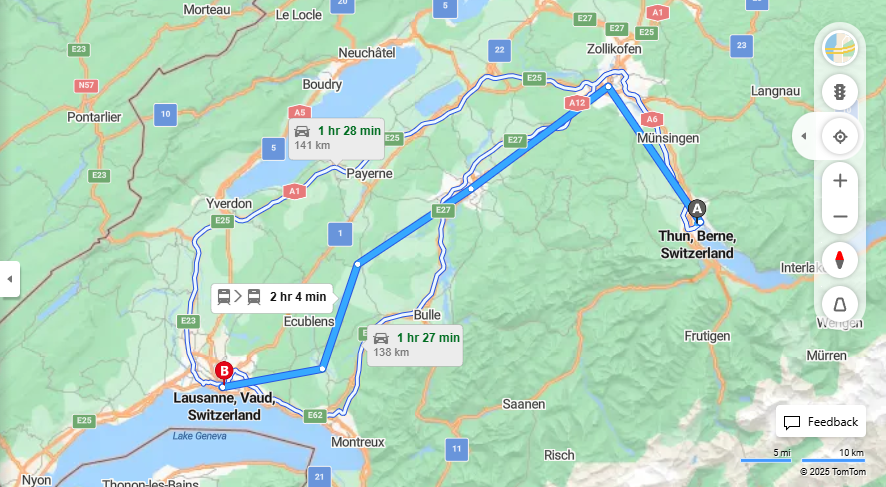 Anreise von Thun Zu Lausanne Über 

ICE

IR15



