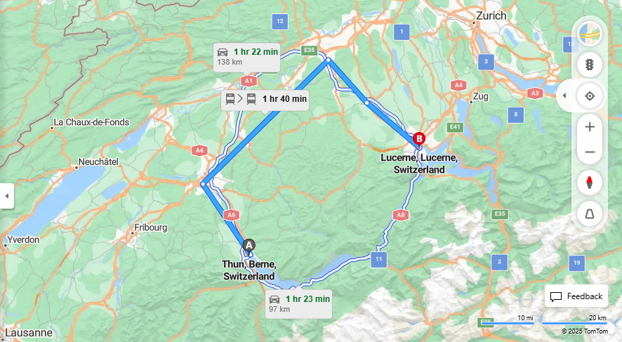 Anreise von Thun Zu Lucerne Über 

IC8

IR15


