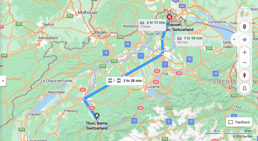 Anreise von Thun Zu Schaffhausen Über 

IC8

RE48


