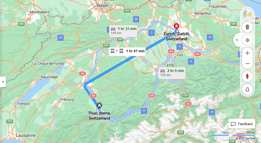 Anreise von Thun Zu Zurich Über 

IC8

17


