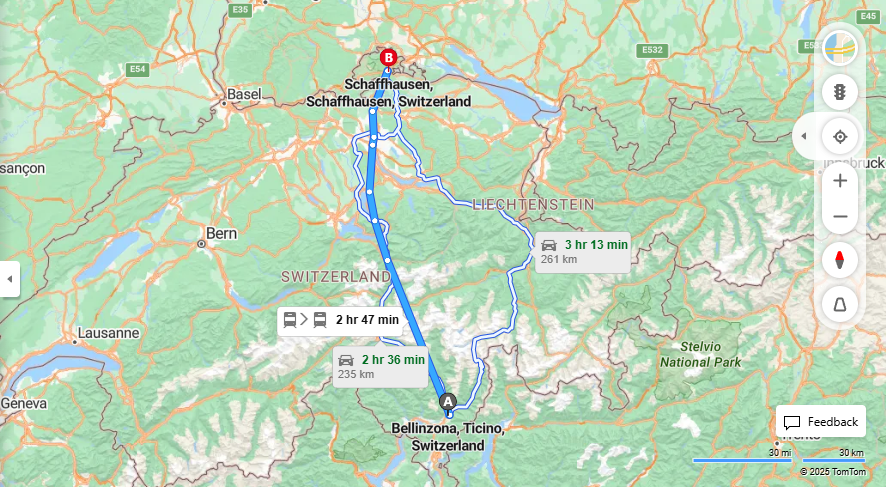 Anreise von Bellinzona Zu Schaffhausen Über 

IC2

RE48


