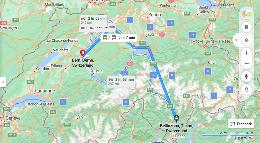Anreise von Bellinzona Zu Bern Über 

IC21

IR15


