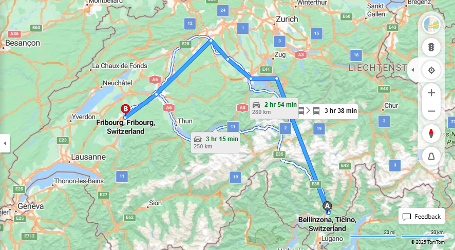 Anreise von Bellinzona Zu Fribourg Über 

IC21

IR15


