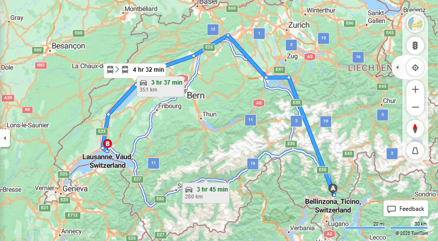 Anreise von Bellinzona Zu Lausanne Über 

IC21

IC5


