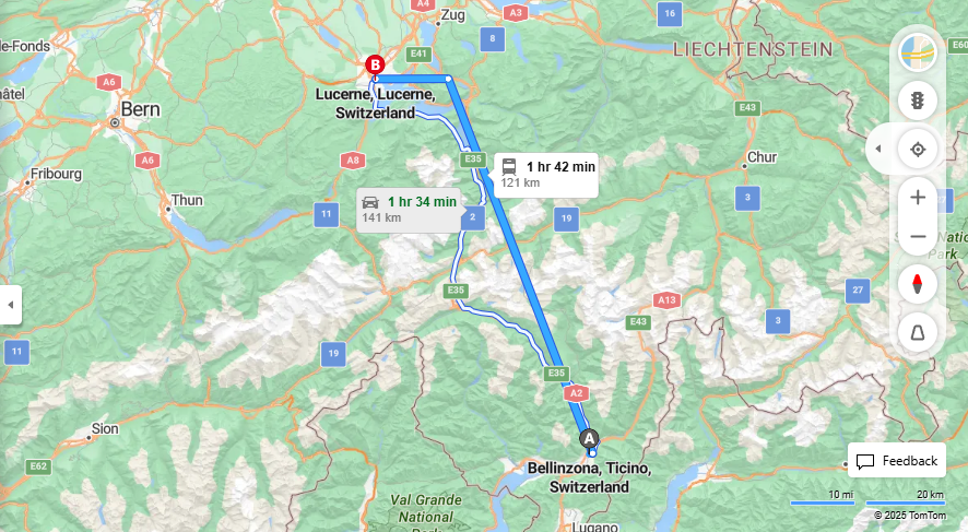 Anreise von Bellinzona Zu Lucerne Über 

IC21


