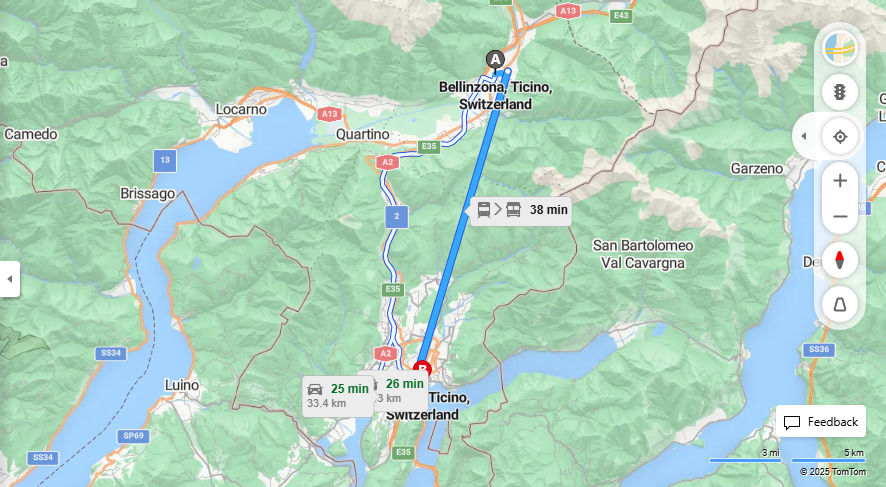 Anreise von Bellinzona Zu Lugano Über 

S50

4



