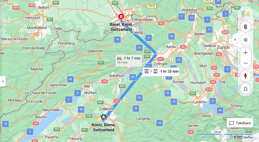 Anreise von Köniz Zu Basel Über 

10

IC6


