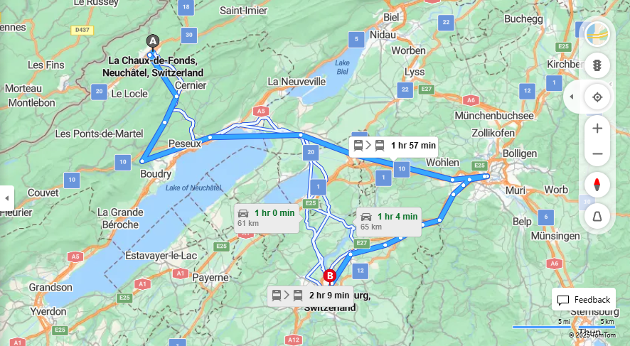 Anreise von La Chaux-de-Fonds Zu Fribourg Über 

IR66



S1


