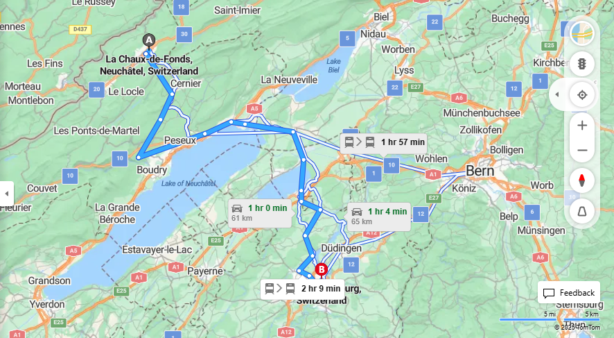 Anreise von La Chaux-de-Fonds Zu Fribourg Über 

RE6



S20


