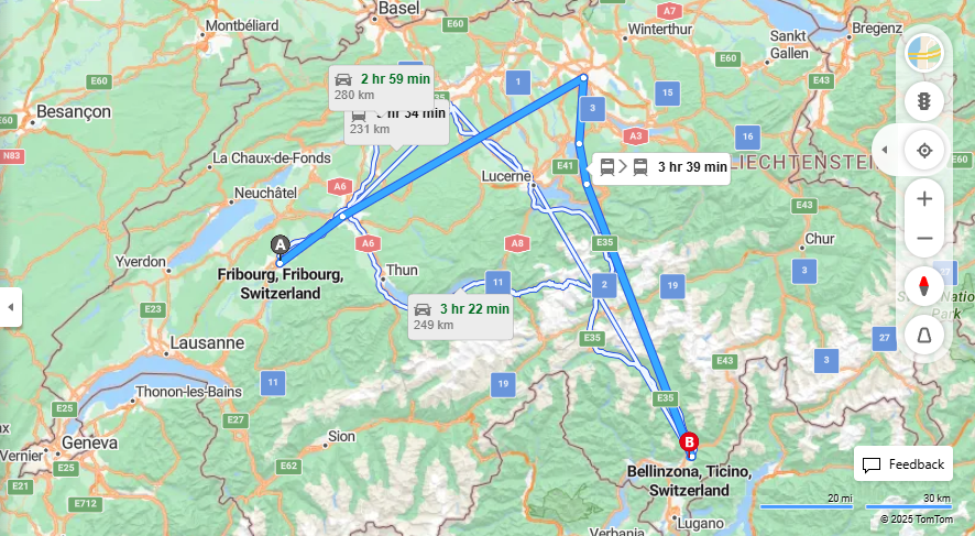 Anreise von Fribourg Zu Bellinzona Über 

IC

EC


