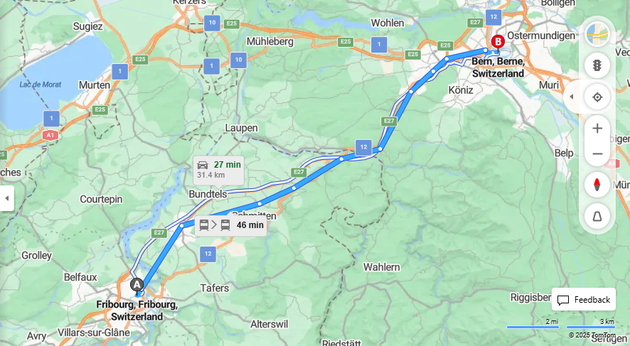 Anreise von Fribourg Zu Bern Über 

S1


