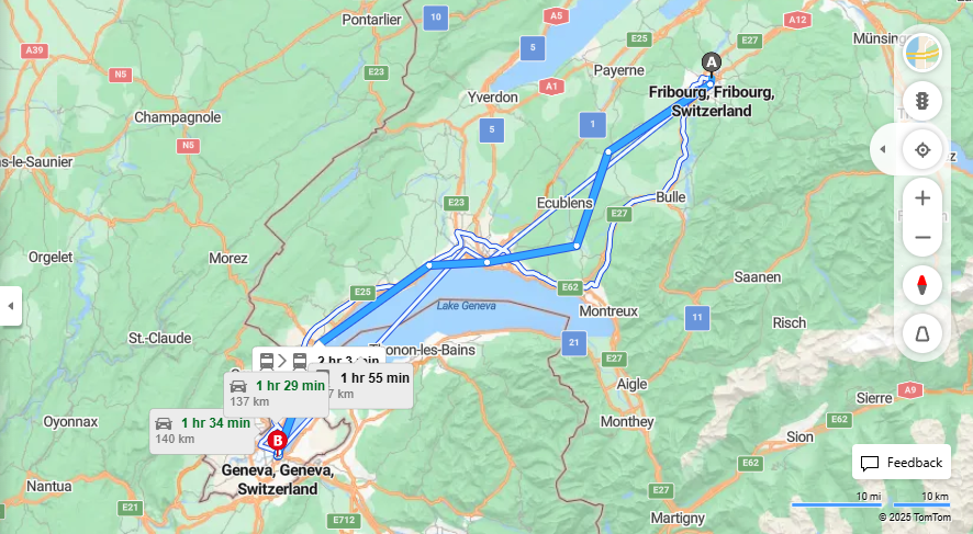 Anreise von Fribourg Zu Geneva Über 

IR15

14


