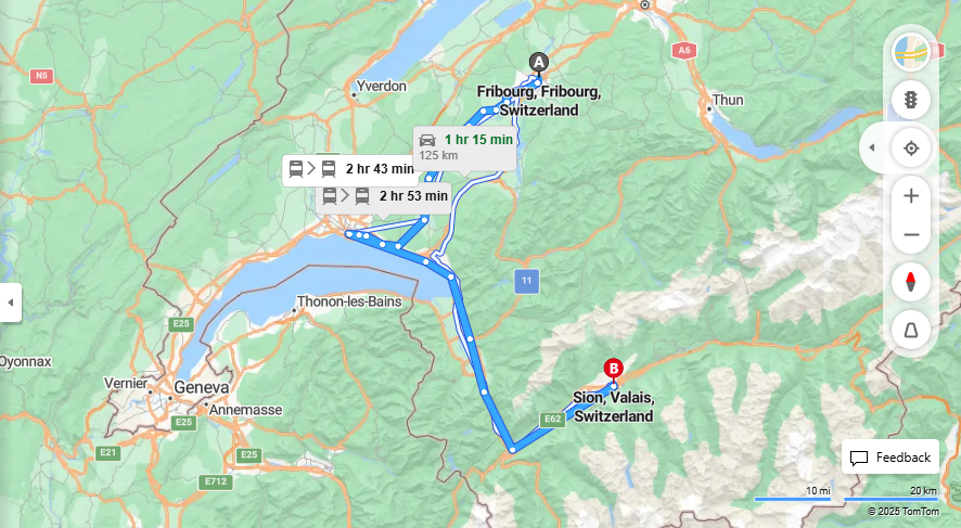 Anreise von Fribourg Zu Sion Über 

S40



IR90


