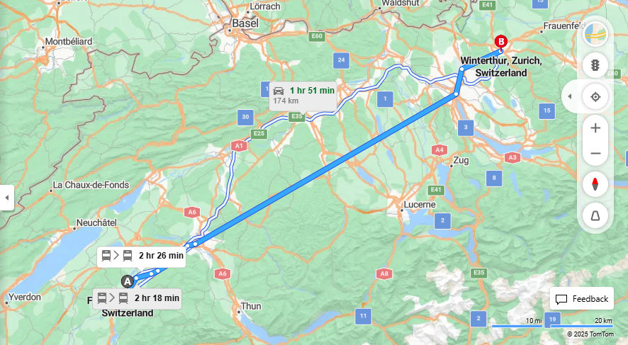 Anreise von Fribourg Zu Winterthur Über 

S1

IC8


