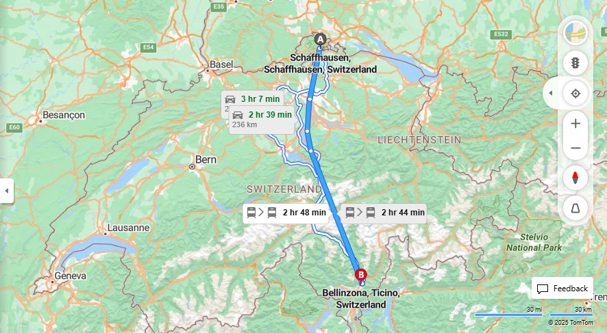 Anreise von Schaffhausen Zu Bellinzona Über 

IC



EC


