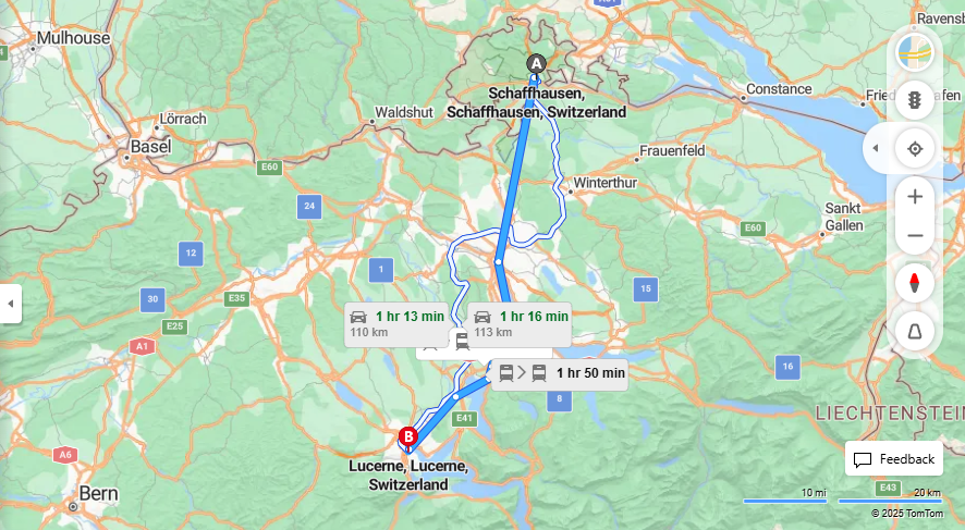 Anreise von Schaffhausen Zu Lucerne Über 

IC

IR75


