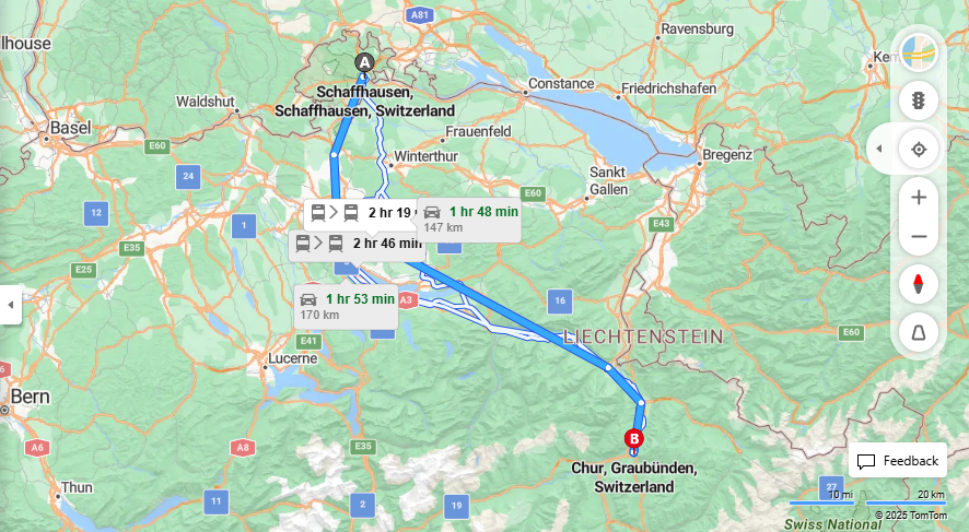 Anreise von Schaffhausen Zu Chur Über 

RE48

IC3


