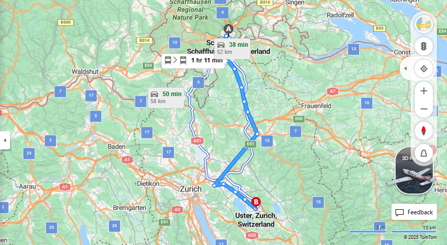 Anreise von Schaffhausen Zu Uster Über 

S12

S9



