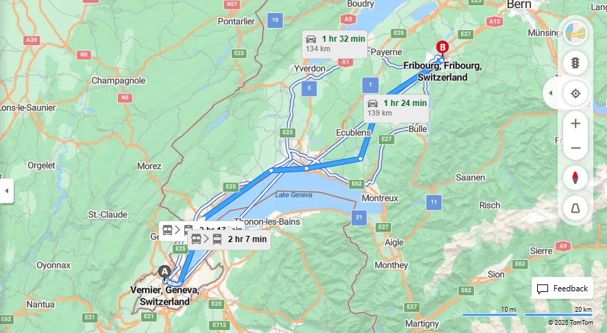 Anreise von Vernier Zu Fribourg Über 

19



IR15


