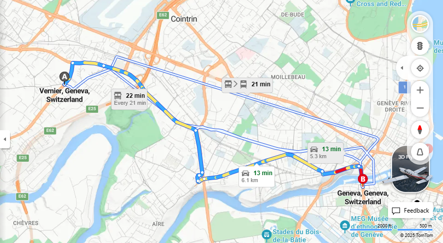 Anreise von Vernier Zu Geneva Über Route de Vernier, Avenue d'Aïre