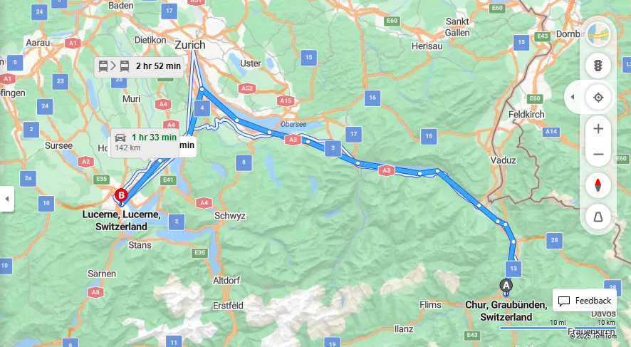 Anreise von Chur Zu Lucerne Über 

IR35

IR75



