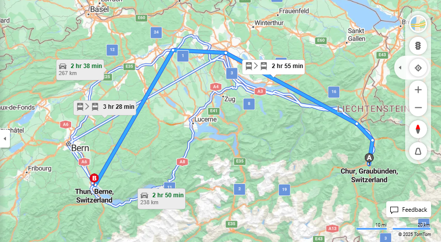 Anreise von Chur Zu Thun Über 

IC3

IC


