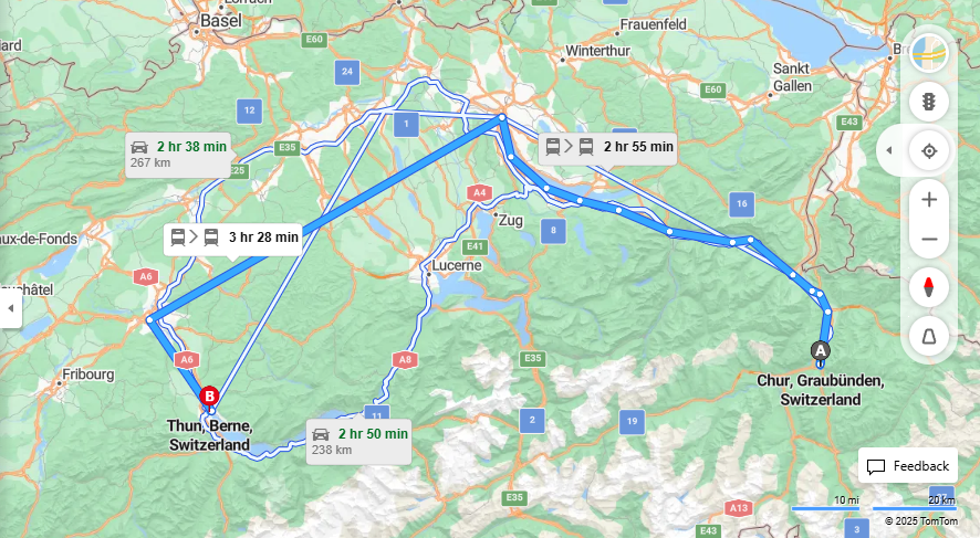 Anreise von Chur Zu Thun Über 

IR35

IC81


