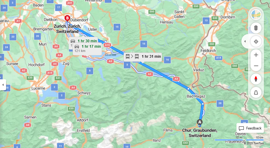 Anreise von Chur Zu Zurich Über 

IC3



17


