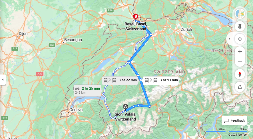 Anreise von Sion Zu Basel Über 

IR

IC6


