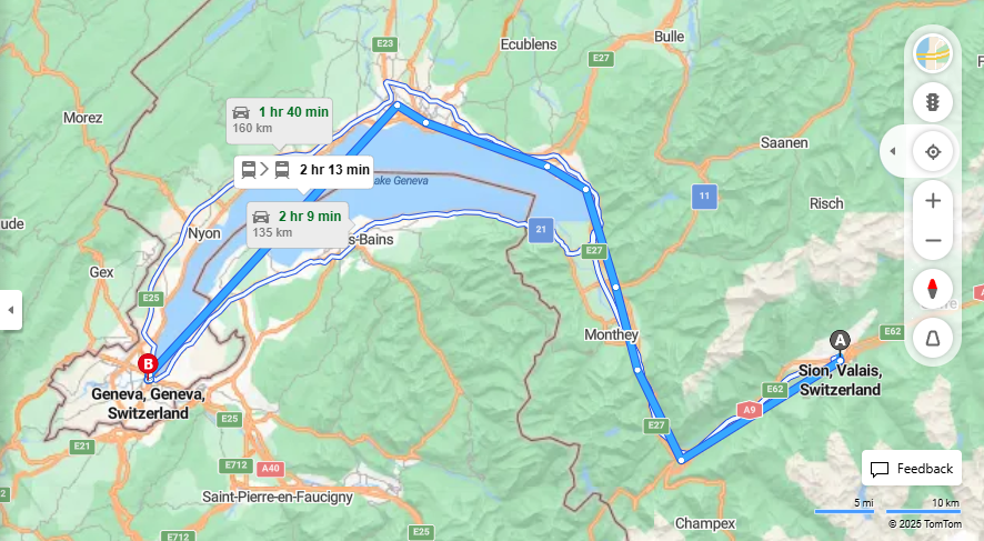 Anreise von Sion Zu Geneva Über 

IR90

14


