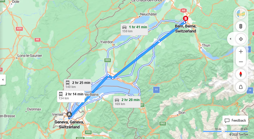 Anreise von Geneva Zu Bern Über 

IC1


