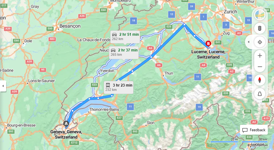 Anreise von Geneva Zu Lucerne Über 

IC


