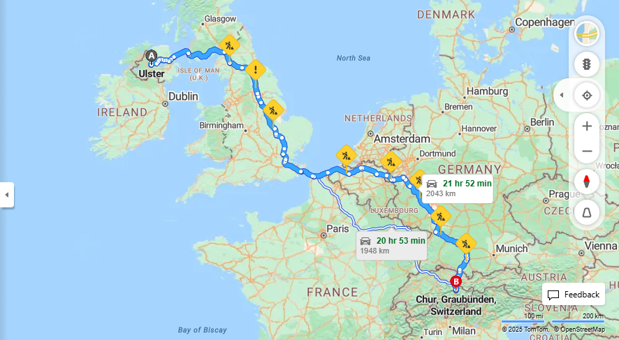 Anreise von Uster Zu Chur Über E31·Toll on route