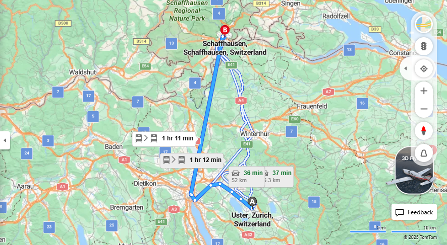 Anreise von Uster Zu Schaffhausen Über 

S9



IC


