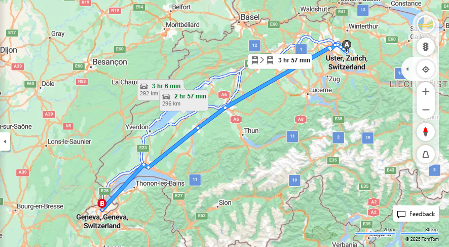 Anreise von Uster Zu Geneva Über 

S9

IC1


